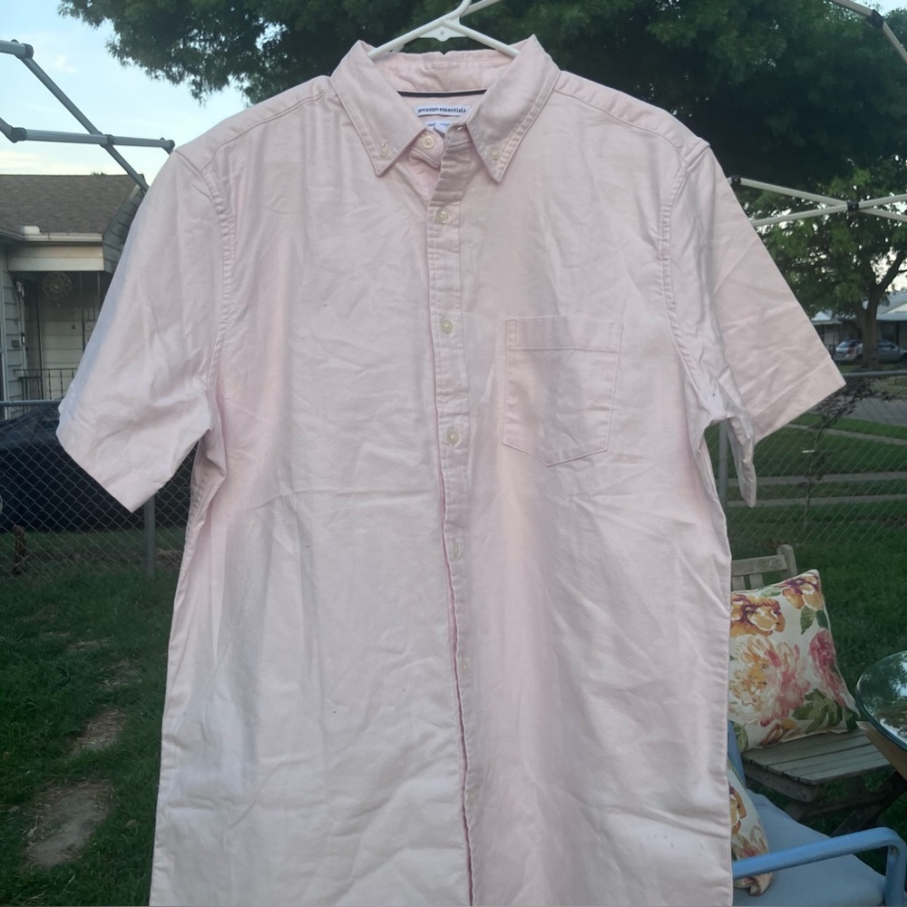Amazon Essentials Men's Short-Sleeve Button-Down Shirt - Light Pink